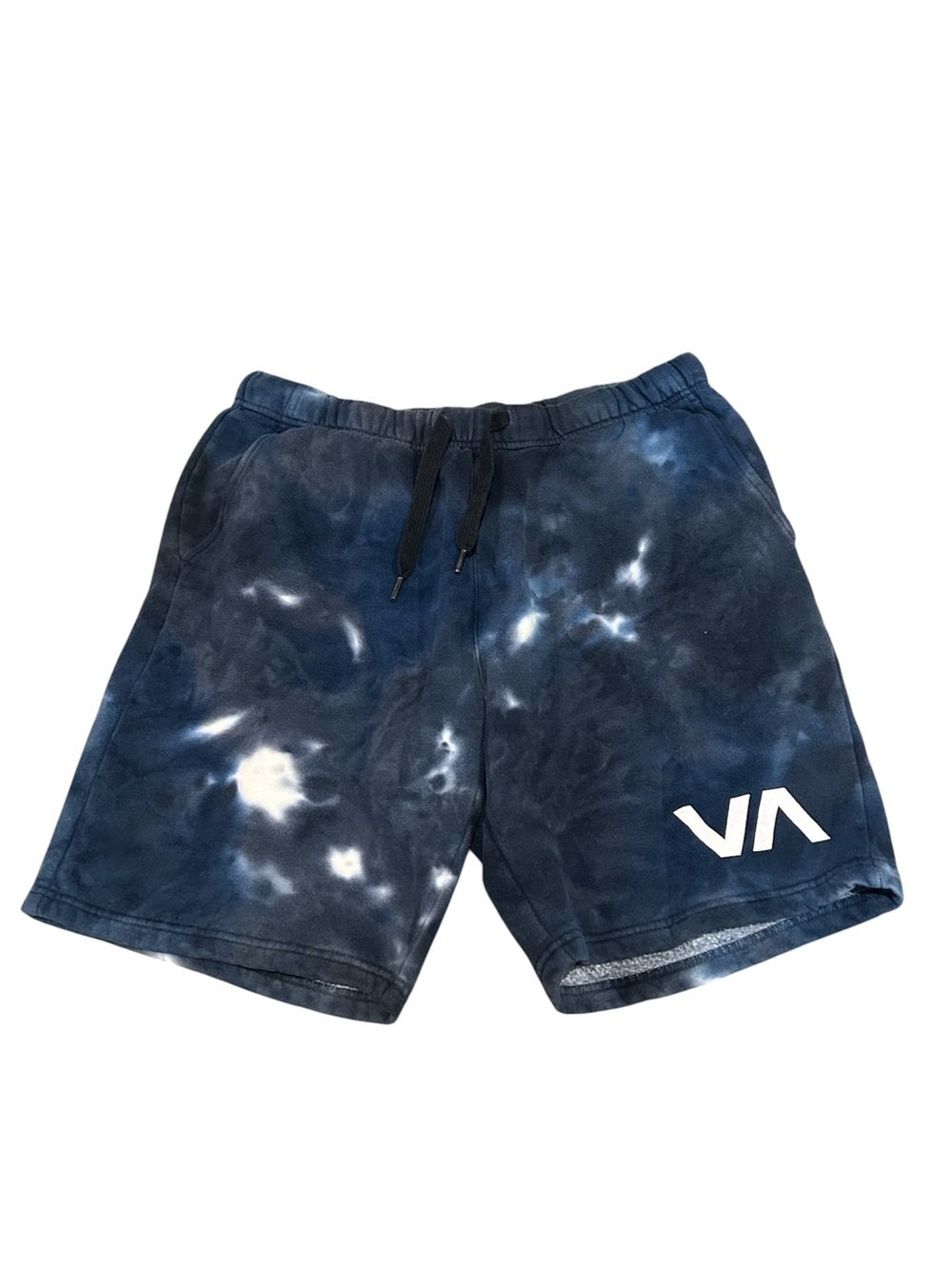 RVCA Navy Tie-Dye Fleece-Lined Shorts